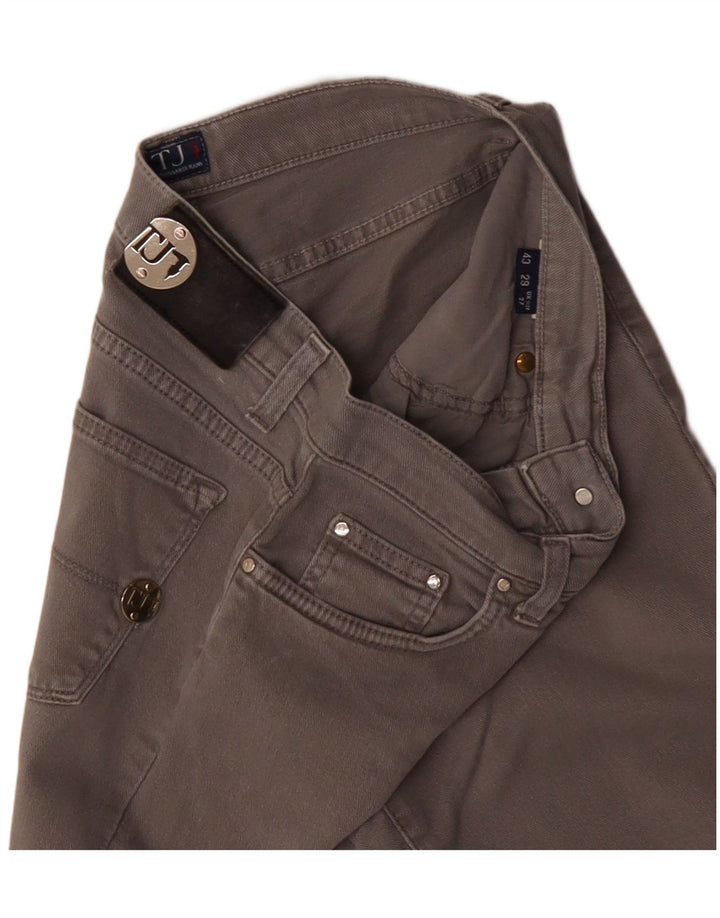 TRUSSARDI Womens Straight Casual Trousers W27 L31 Grey