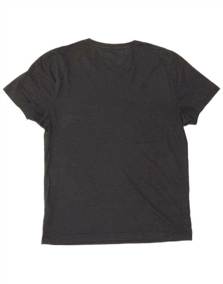 Tommy Hilfiger Mens Graphic T-Shirt Top Medium Black Cotton