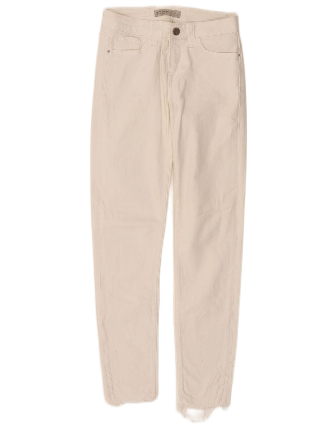 Zara Womens Slim Jeans EU 34 2XS W24 L27 White Cotton