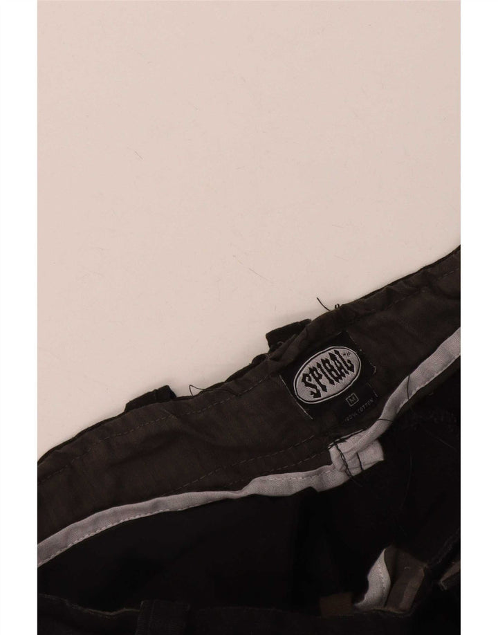 Spiral Mens Graphic Cargo Shorts Medium W36 Black Cotton Gothic