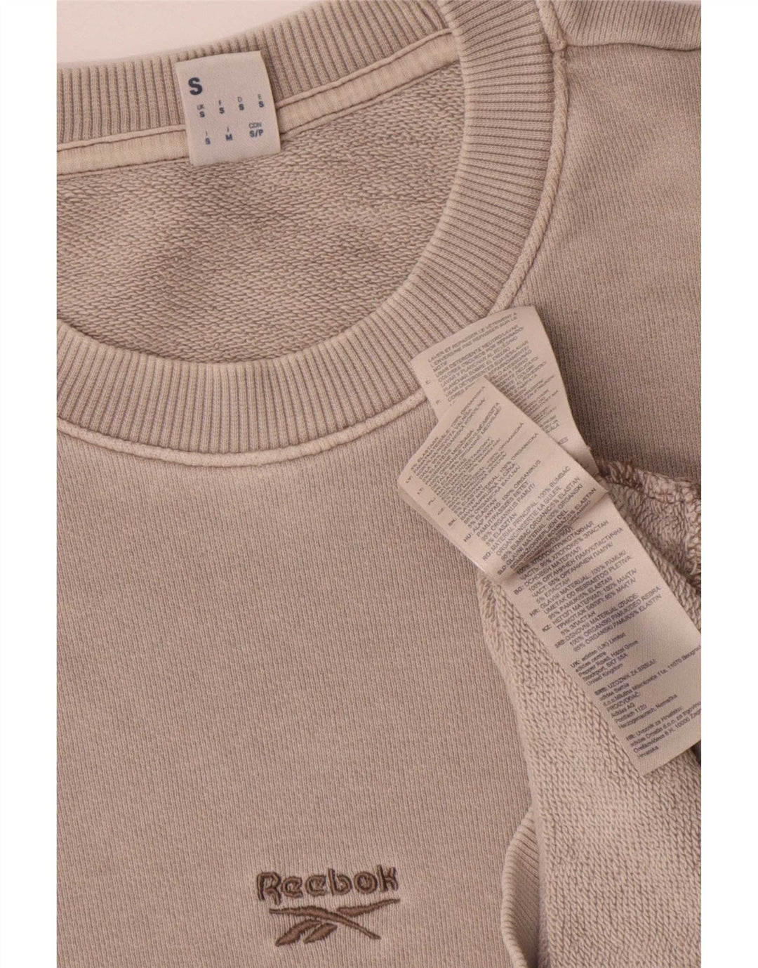 Reebok Mens Loose Fit Sweatshirt Jumper Small Grey Cotton
