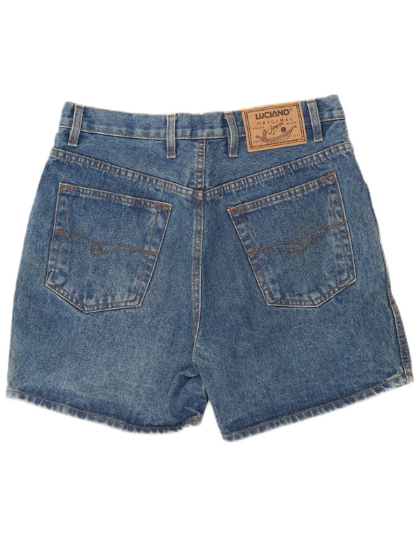 Vintage Womens Denim Shorts IT 42 Medium W28 Blue Cotton
