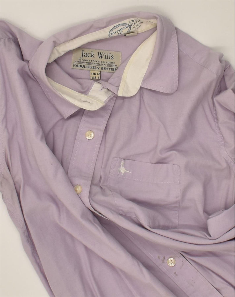 JACK WILLS Womens Shirt UK 12 Medium Purple Cotton | Vintage Jack Wills | Thrift | Second-Hand Jack Wills | Used Clothing | Messina Hembry 