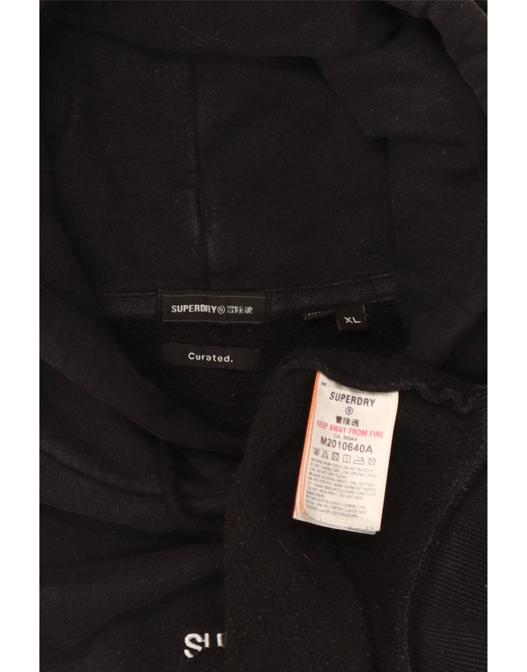Superdry Mens Hoodie Jumper XL Black Cotton