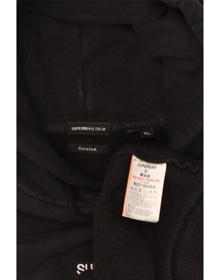 Superdry Mens Hoodie Jumper XL Black Cotton