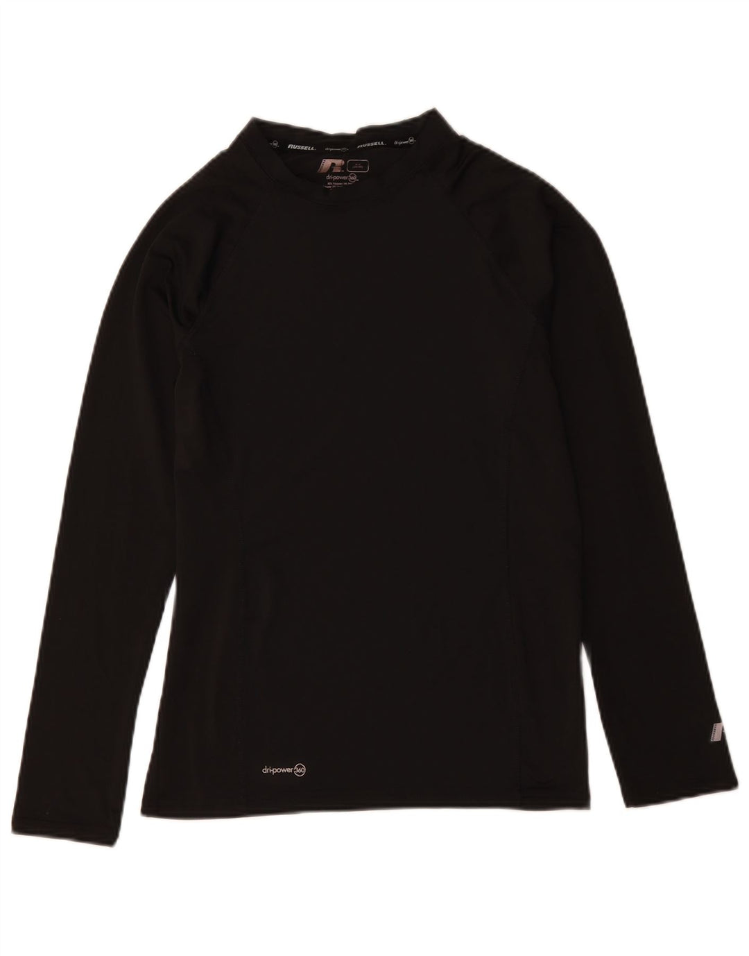 RUSSELL ATHLETIC Mens Top Long Sleeve Medium Black Polyester