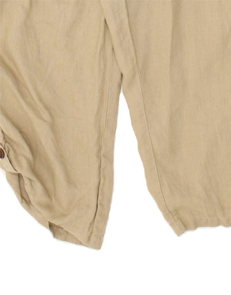 FAT FACE Womens Capri Trousers UK 18 XL W38 L21  Beige Linen | Vintage Fat Face | Thrift | Second-Hand Fat Face | Used Clothing | Messina Hembry 