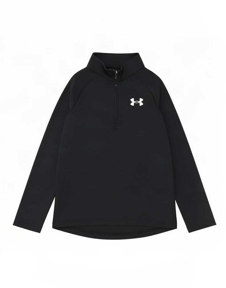 Under Armour Boys Zip Neck Pullover Tracksuit Top 6-7 Years XS Black