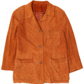 VINTAGE Womens Suede Jacket UK 18 XL Orange