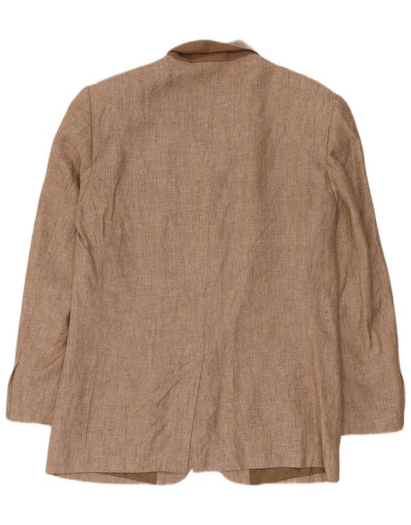 Byblos Mens 3 Button Blazer Jacket UK 38 Medium Beige Linen