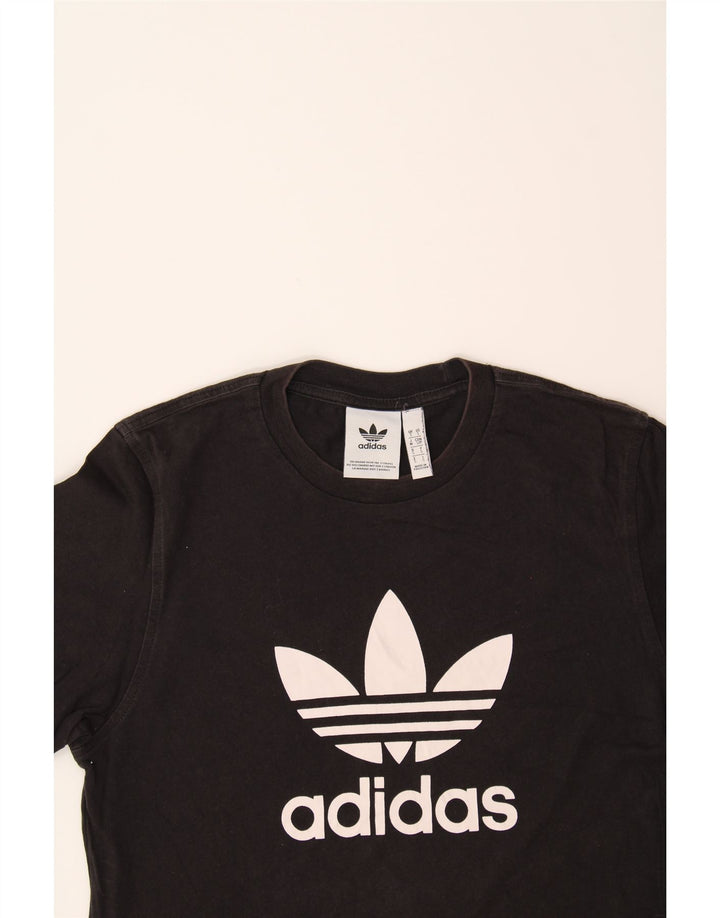 ADIDAS Mens Graphic T-Shirt Top Small Black Vintage Adidas and Second-Hand Adidas from Messina Hembry 