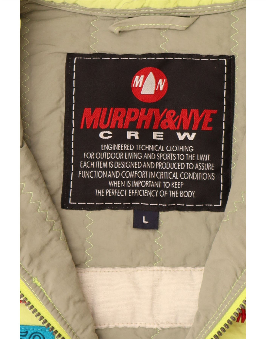 Murphy & Nye Mens Graphic Padded Gilet UK 40 Large Yellow Polyamide