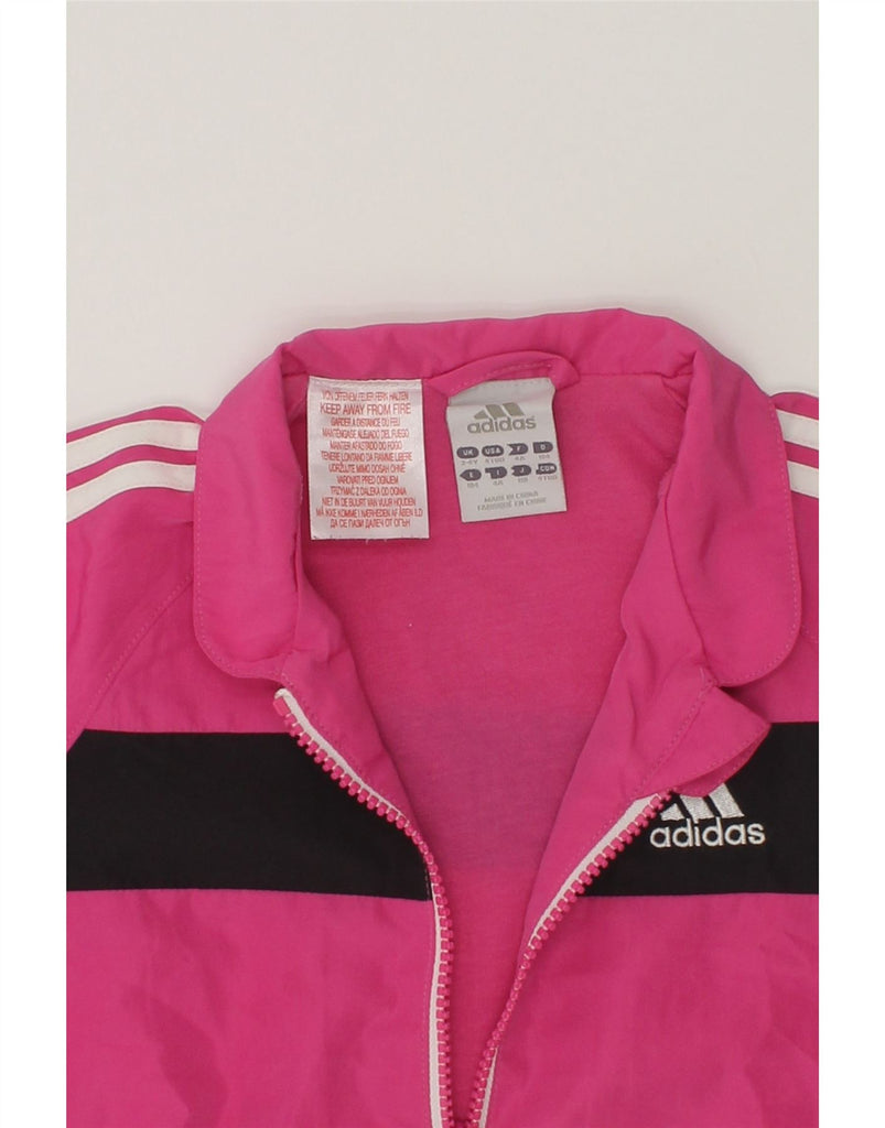 ADIDAS Girls Tracksuit Top Jacket 3-4 Years Pink Colourblock Polyester | Vintage Adidas | Thrift | Second-Hand Adidas | Used Clothing | Messina Hembry 