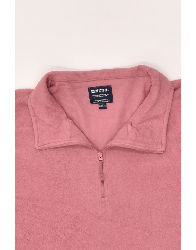 MOUNTAIN WAREHOUSE Mens Zip Neck Fleece Jumper 2XL Pink Polyester | Vintage Mountain Warehouse | Thrift | Second-Hand Mountain Warehouse | Used Clothing | Messina Hembry 