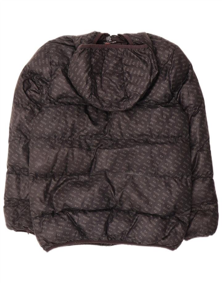 ELLESSE Boys Graphic Hooded Padded Jacket 12-13 Years Black Polyester