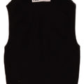 Zara Womens Crop Vest Top UK 8 Small Black Viscose