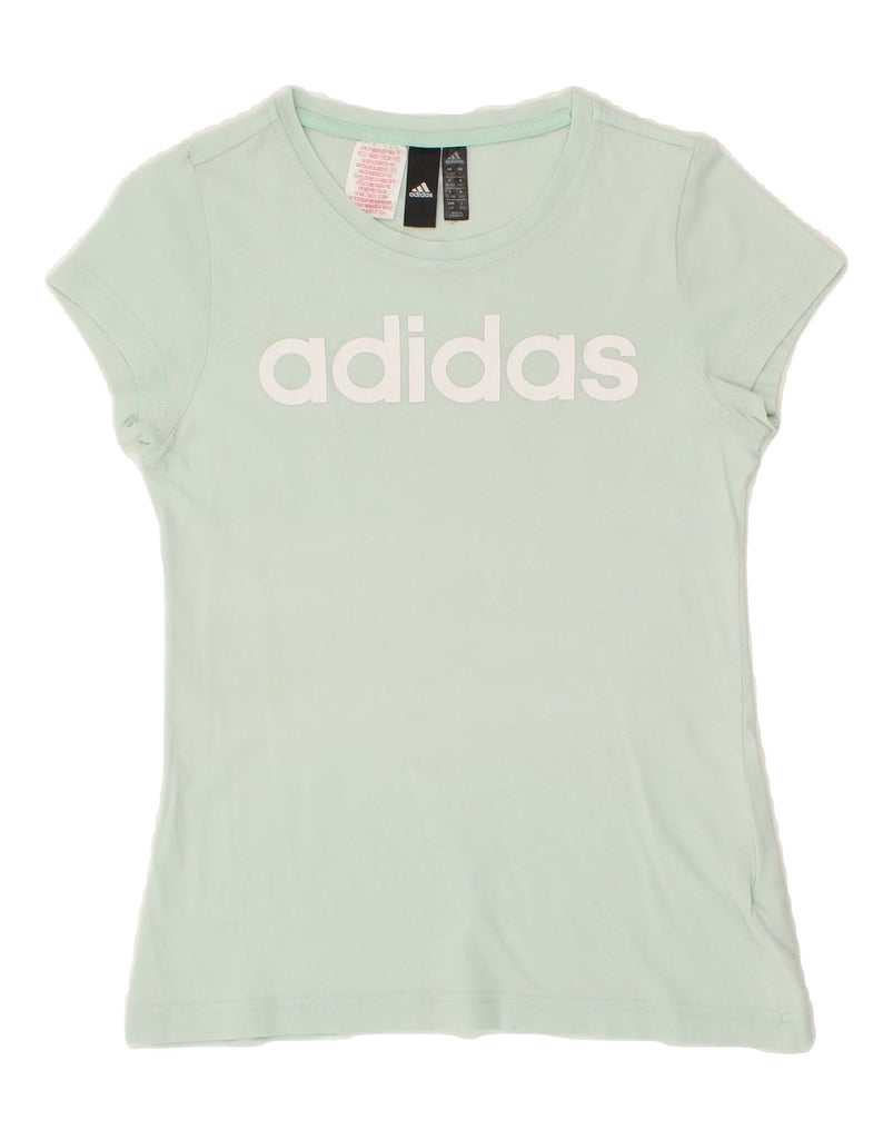 ADIDAS Girls Graphic T-Shirt Top 13-14 Years Green Cotton | Vintage Adidas | Thrift | Second-Hand Adidas | Used Clothing | Messina Hembry 