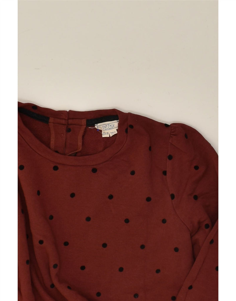 FAT FACE Womens Sweatshirt Jumper UK 10 Small Maroon Polka Dot Cotton | Vintage Fat Face | Thrift | Second-Hand Fat Face | Used Clothing | Messina Hembry 