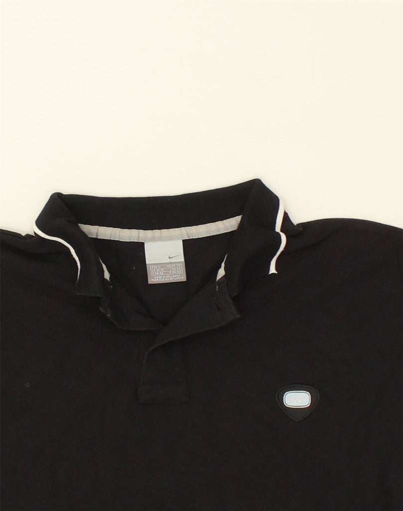 NIKE Mens Polo Shirt Medium Black Cotton | Vintage Nike | Thrift | Second-Hand Nike | Used Clothing | Messina Hembry 