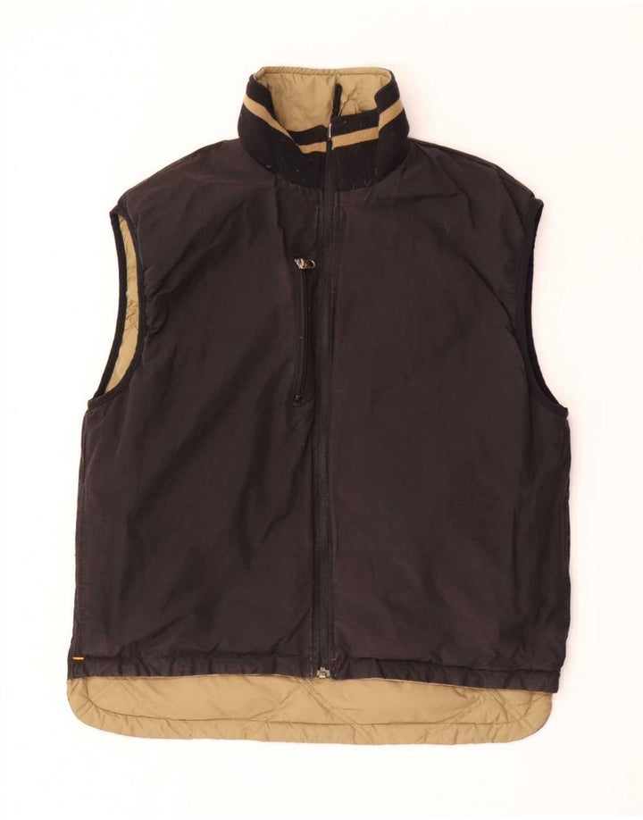 Timberland Mens Reversible Padded Gilet UK 36 Small Brown Nylon