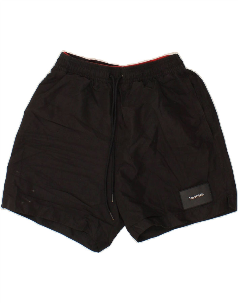 CALVIN KLEIN Mens Swimming Shorts Small Black Polyester | Vintage Calvin Klein | Thrift | Second-Hand Calvin Klein | Used Clothing | Messina Hembry 