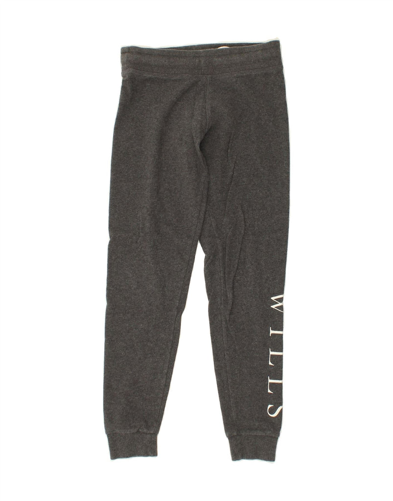 JACK WILLS Womens Graphic Tracksuit Trousers Joggers UK 6 XS Grey Cotton | Vintage Jack Wills | Thrift | Second-Hand Jack Wills | Used Clothing | Messina Hembry 