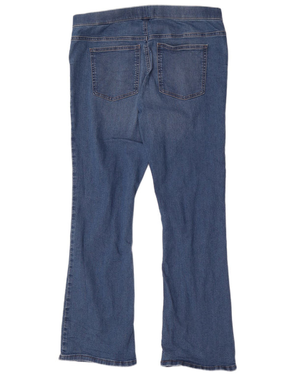 Marks & Spencer Womens Slim Flared Jeans UK 16 Large W34 L30 Blue Cotton