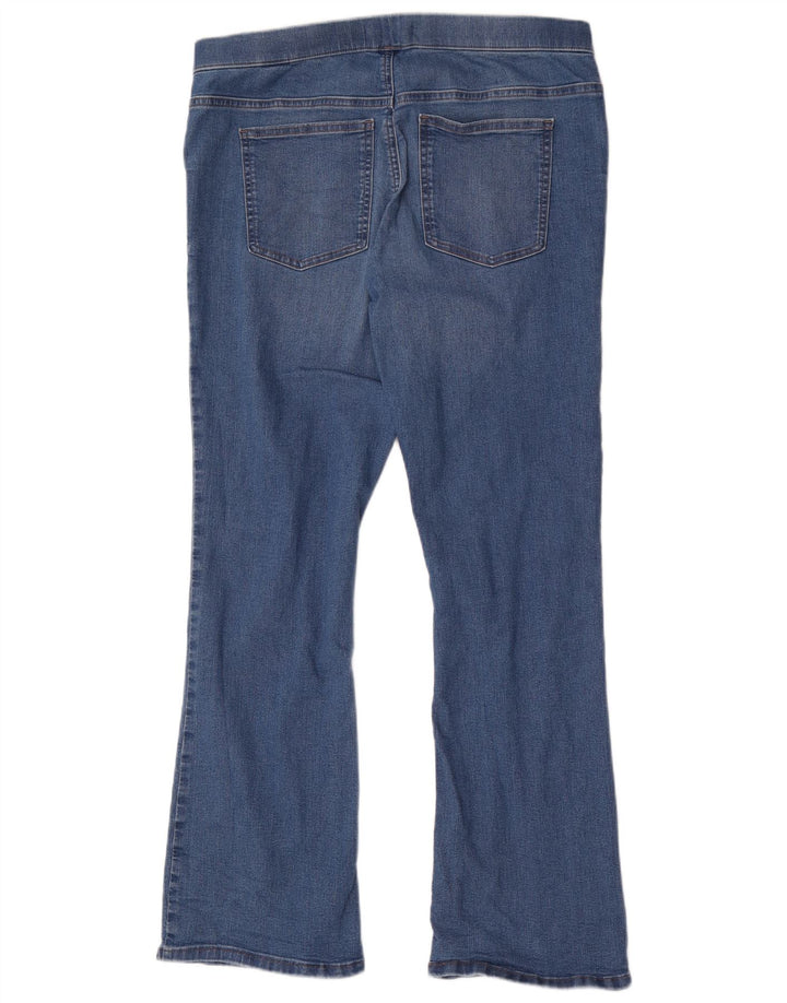 Marks & Spencer Womens Slim Flared Jeans UK 16 Large W34 L30 Blue Cotton