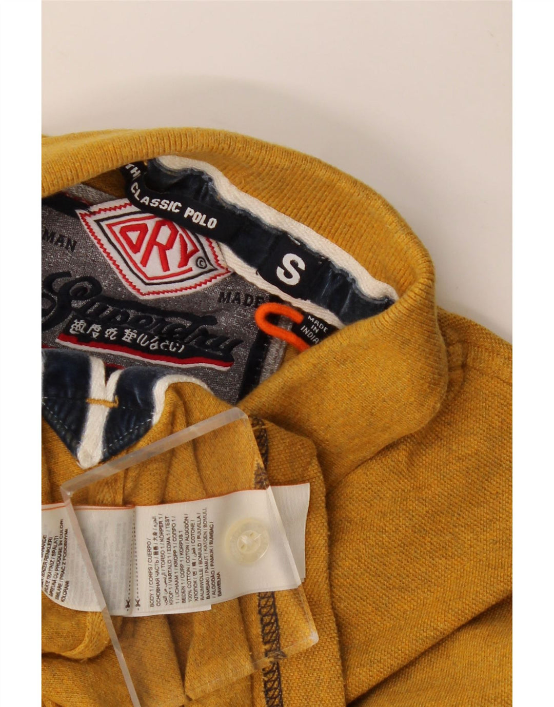 SUPERDRY Mens Polo Shirt Small Orange Cotton