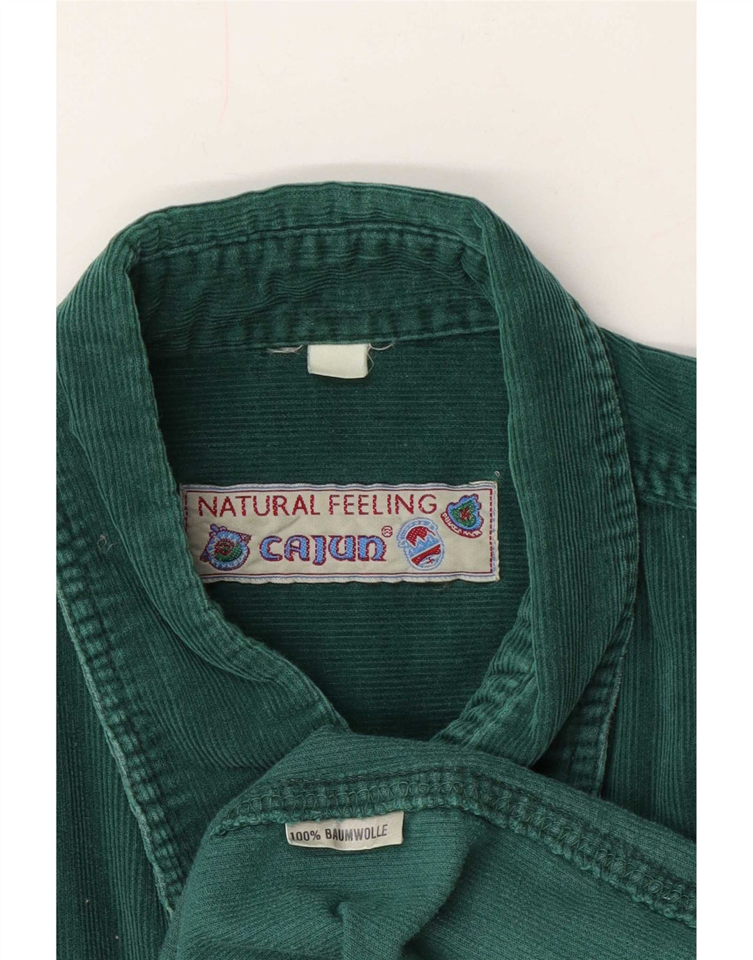 Cajun Mens Corduroy Shirt XL Green Cotton