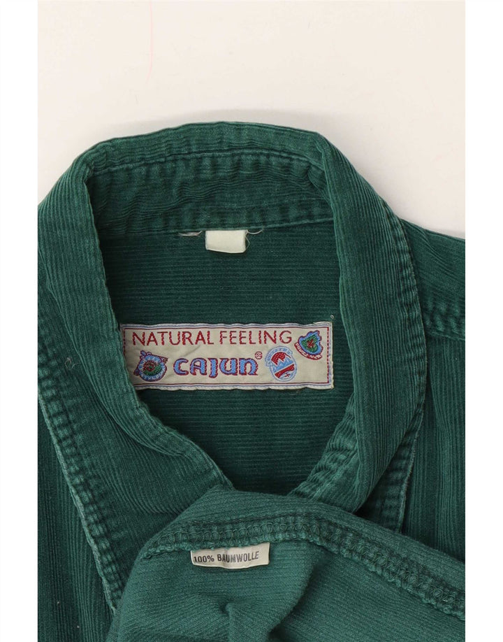 Cajun Mens Corduroy Shirt XL Green Cotton