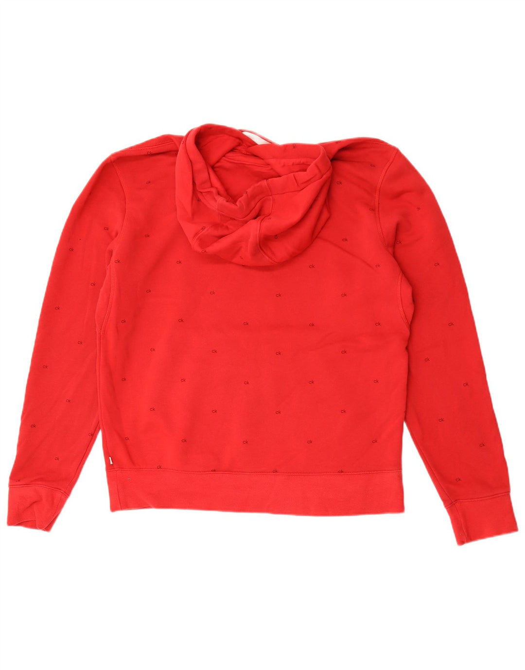 Calvin Klein Mens Graphic Hoodie Jumper Medium Red Cotton