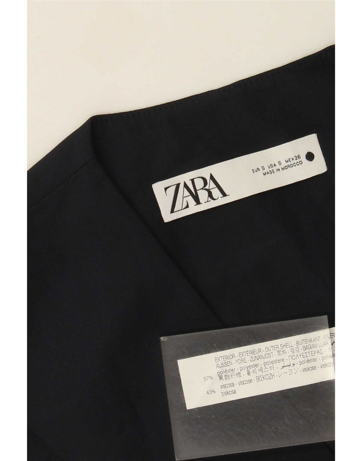 Zara Womens Waistcoat UK 10 Small Navy Blue Polyester