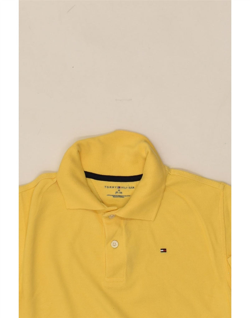 TOMMY HILFIGER Boys Polo Shirt 8-9 Years Medium Yellow Cotton | Vintage Tommy Hilfiger | Thrift | Second-Hand Tommy Hilfiger | Used Clothing | Messina Hembry 