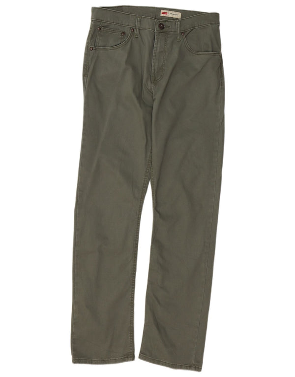 WRANGLER Mens Straight Casual Trousers W30 L30 Green Cotton