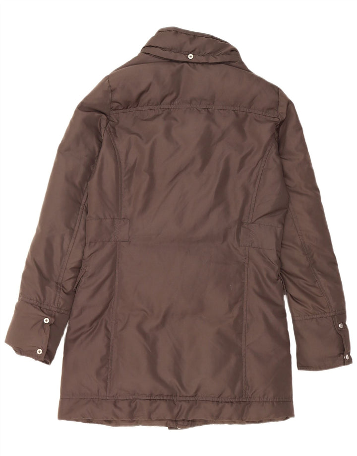 Champion Womens Hooded Padded Coat UK 10 Small Brown Polyester