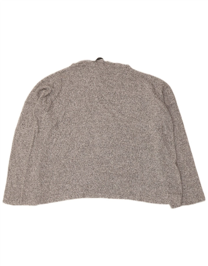 Zara Womens Top Long Sleeve UK 14 Medium Grey Flecked