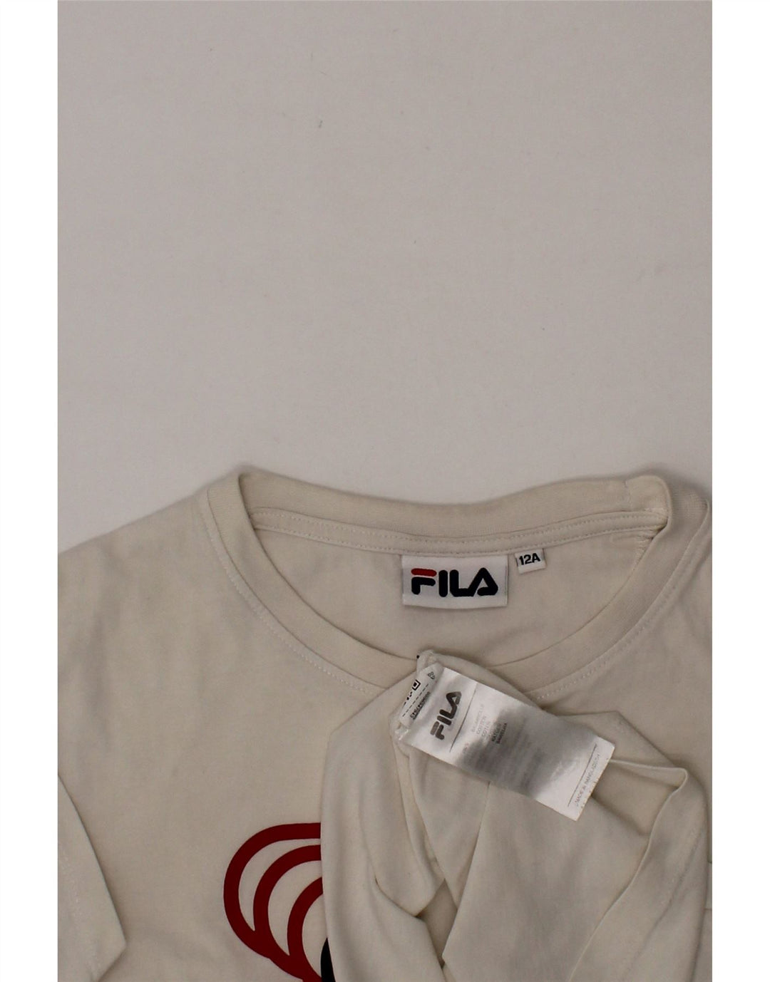 FILA Boys Graphic T-Shirt Top 11-12 Years White Cotton Vintage Fila and Second-Hand Fila from Messina Hembry 