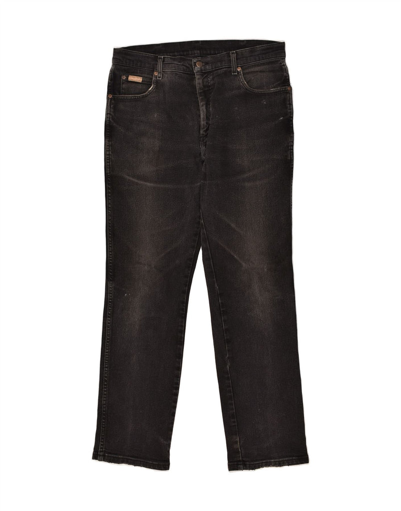 WRANGLER Mens Straight Jeans W36 L34  Black Cotton | Vintage Wrangler | Thrift | Second-Hand Wrangler | Used Clothing | Messina Hembry 