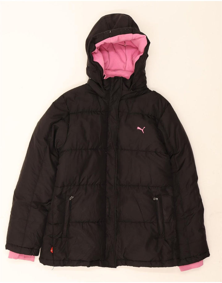 PUMA Womens Hooded Padded Jacket UK 14 Large Black