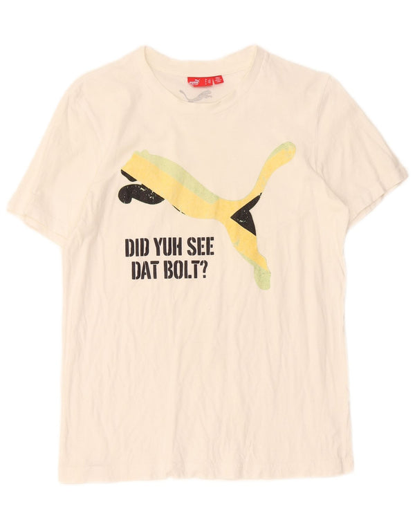 Puma Mens Graphic T-Shirt Top Small White