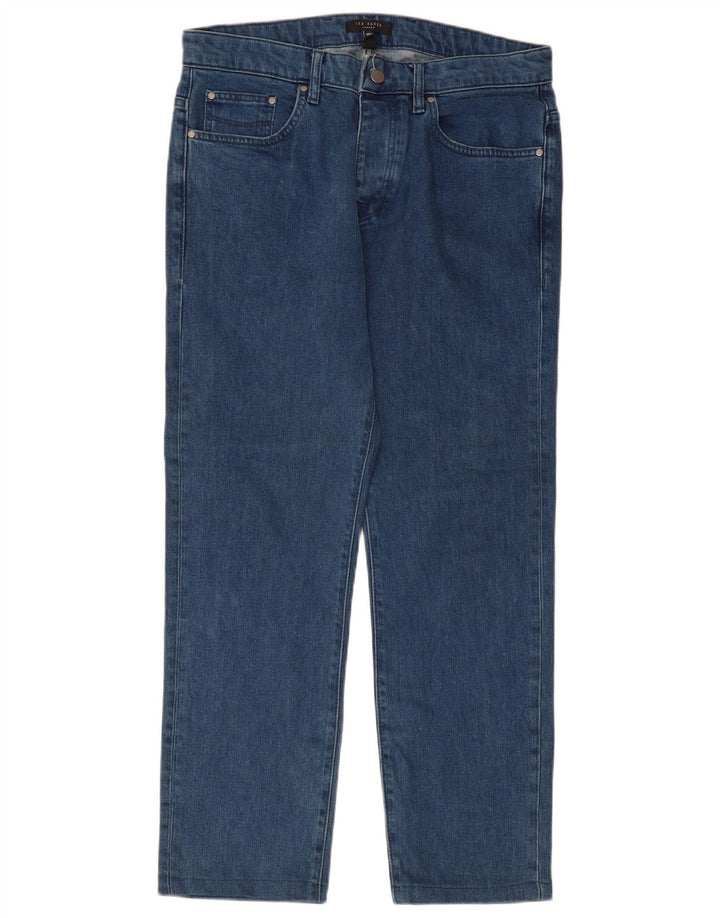 Ted Baker Mens Straight Jeans W32 L27 Blue Lyocell
