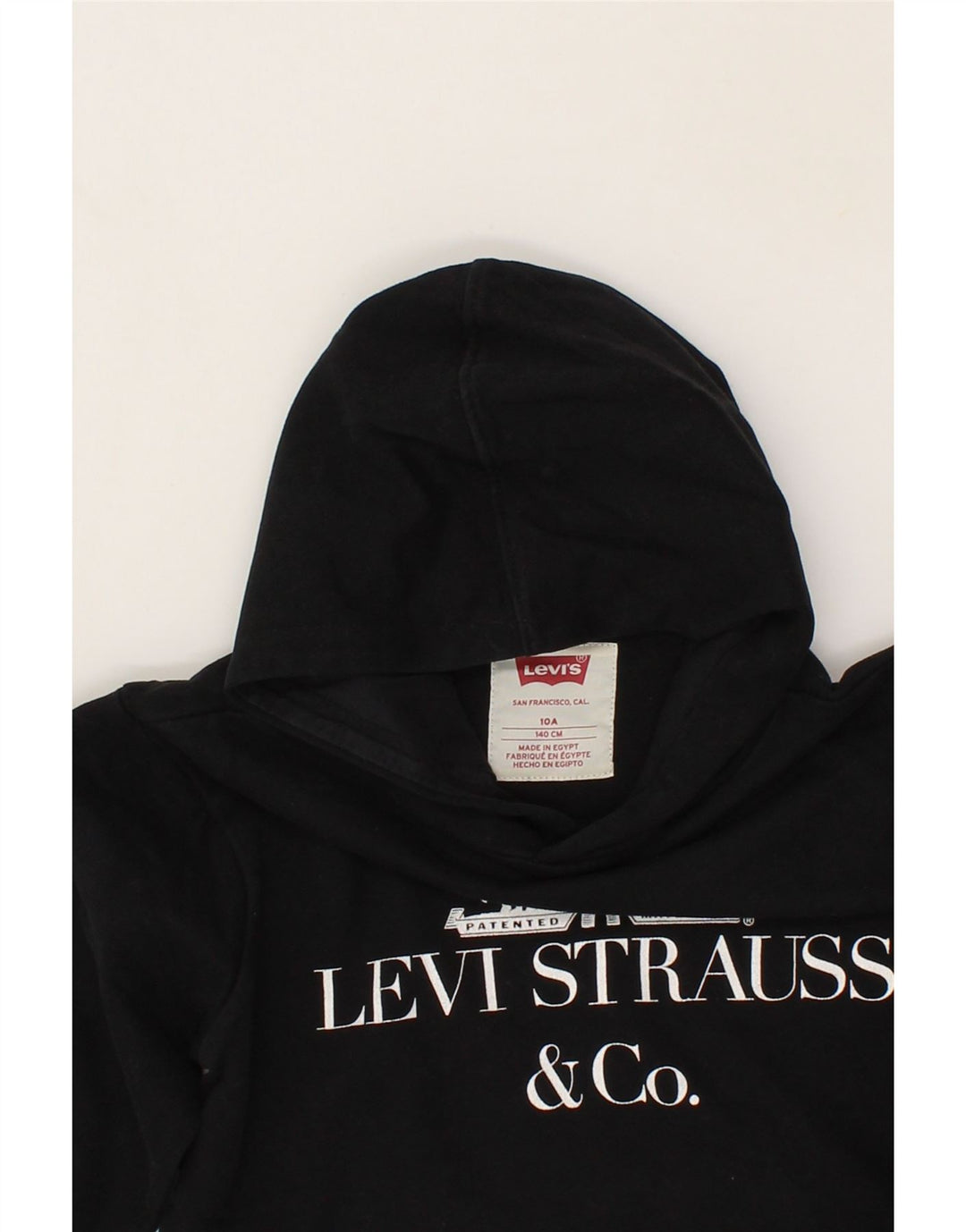 LEVI'S Boys Graphic Hoodie Jumper 13-14 Years Black Cotton Vintage Levi's and Second-Hand Levi's from Messina Hembry 