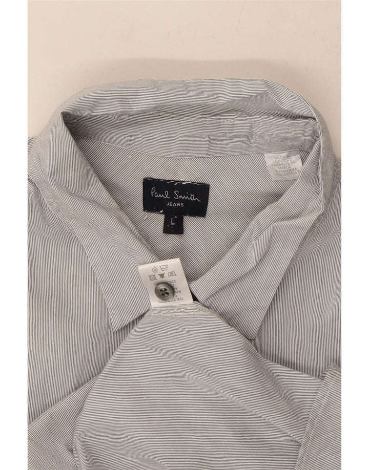 Paul Smith Mens Shirt Large Blue Pinstripe Cotton