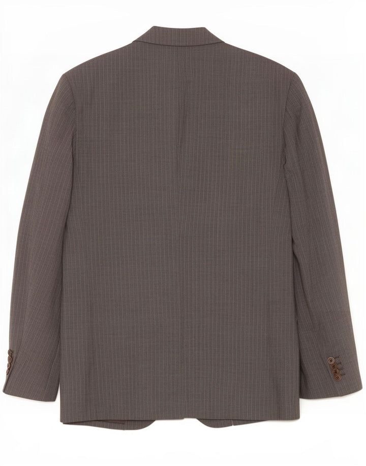 Massimo Dutti Mens 2 Button Blazer Jacket EU 58 2XL Grey Pinstripe Wool