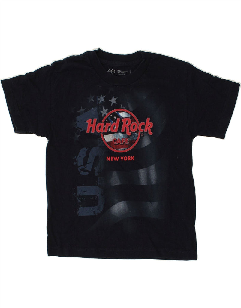 HARD ROCK CAFE Womens New York Graphic T-Shirt Top UK 10 Small Navy Blue | Vintage Hard Rock Cafe | Thrift | Second-Hand Hard Rock Cafe | Used Clothing | Messina Hembry 