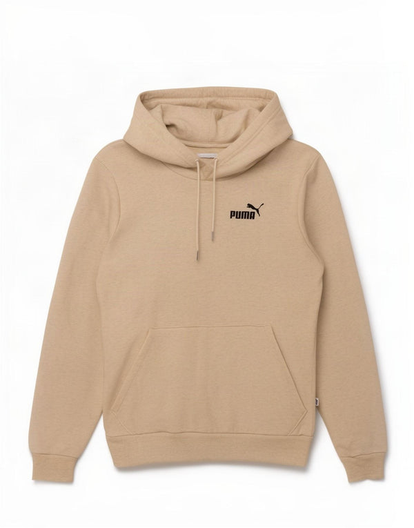 Puma Womens Hoodie Jumper UK 10 Small Beige Flecked Cotton