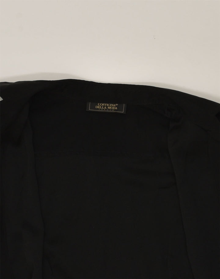 VINTAGE Womens 3/4 Sleeve Cardigan Top UK 12 Medium Black Viscose | Vintage Vintage | Thrift | Second-Hand Vintage | Used Clothing | Messina Hembry 