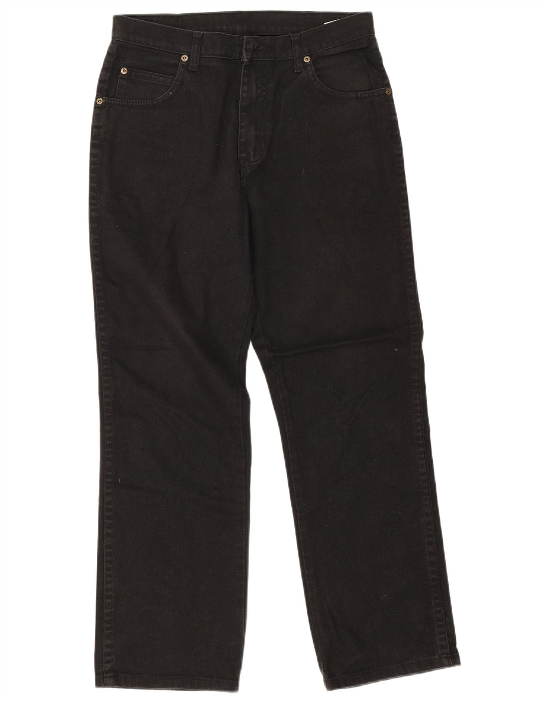 Wrangler Mens Regular Fit Straight Jeans W32 L30 Black Cotton