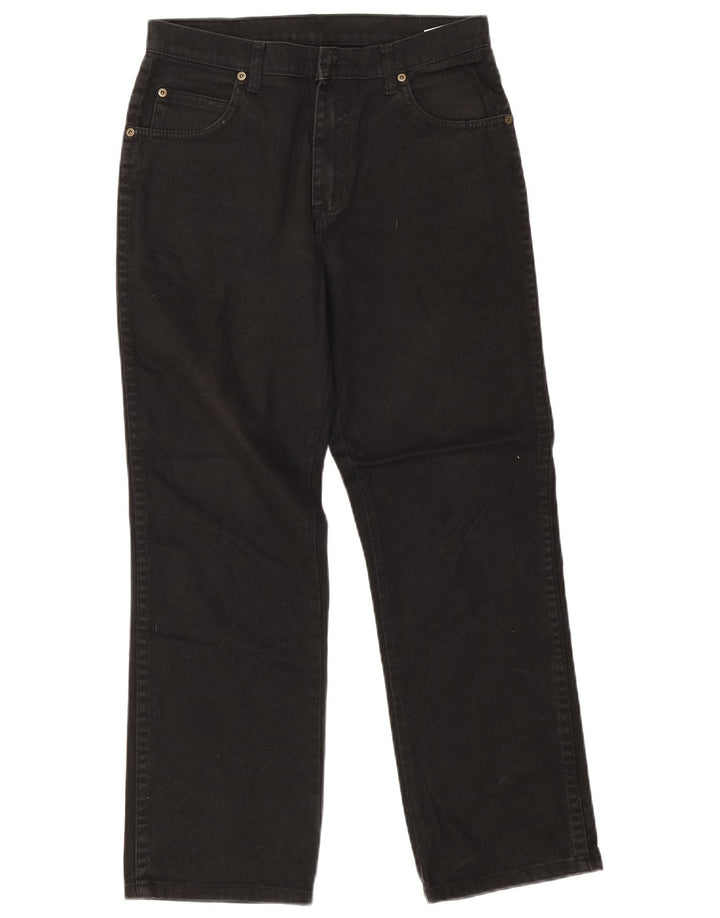 Wrangler Mens Regular Fit Straight Jeans W32 L30 Black Cotton